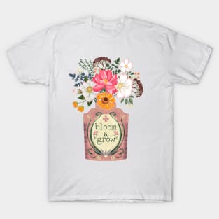 Bloom and grow vintage flowers T-Shirt